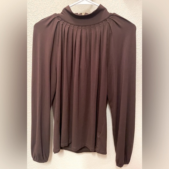 MICHAEL Michael Kors Tops - Beautiful Michael Kors  Chocolate Brown Mock Neck Long Sleeve Top